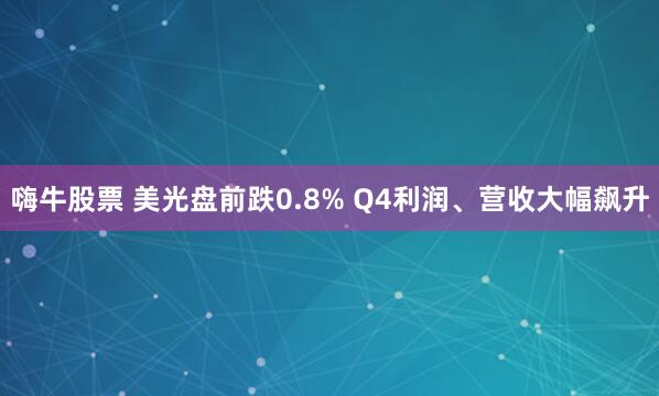 嗨牛股票 美光盘前跌0.8% Q4利润、营收大幅飙升